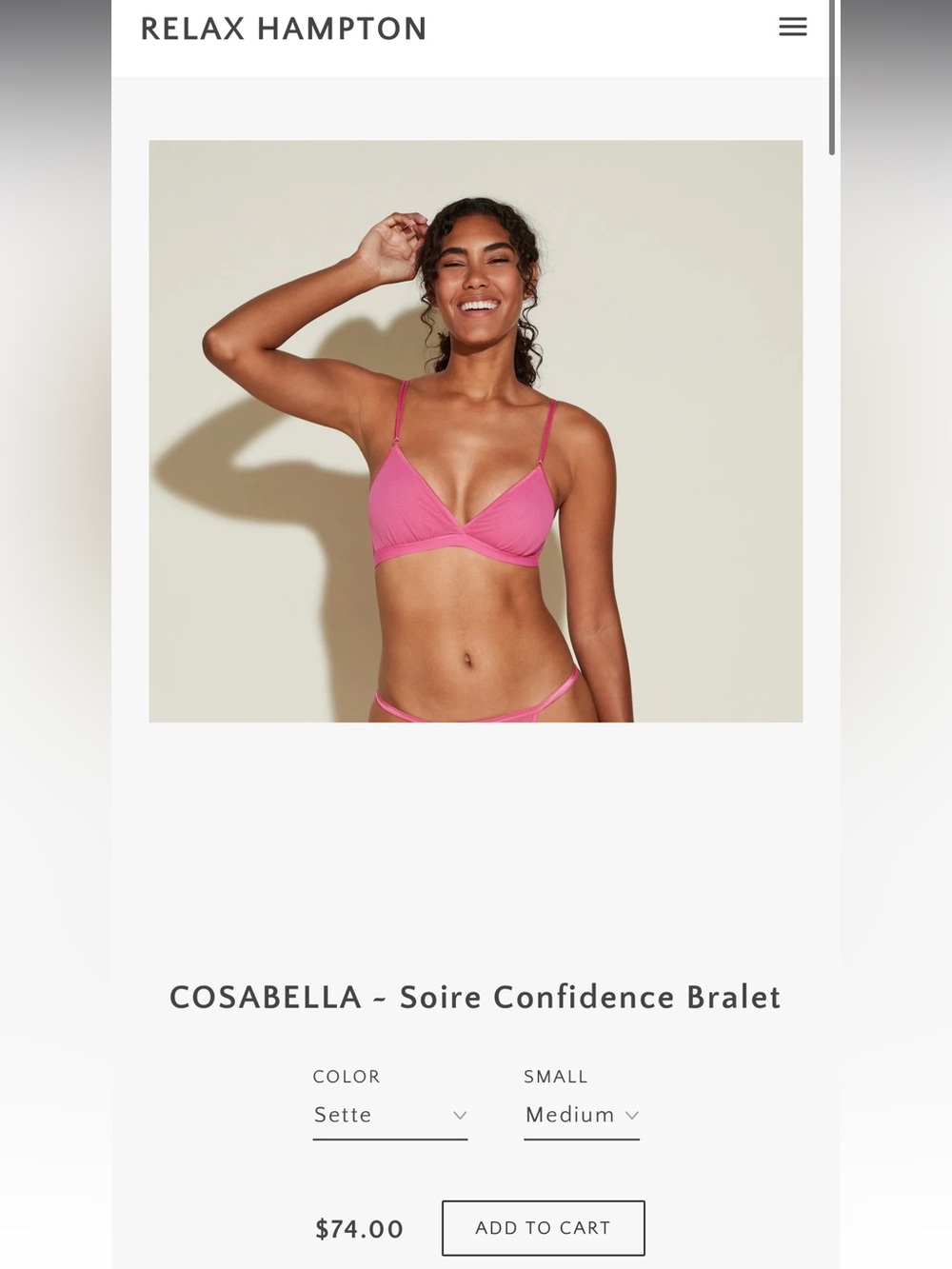 Cosabella Soire Mesh Pink Bra small nwt